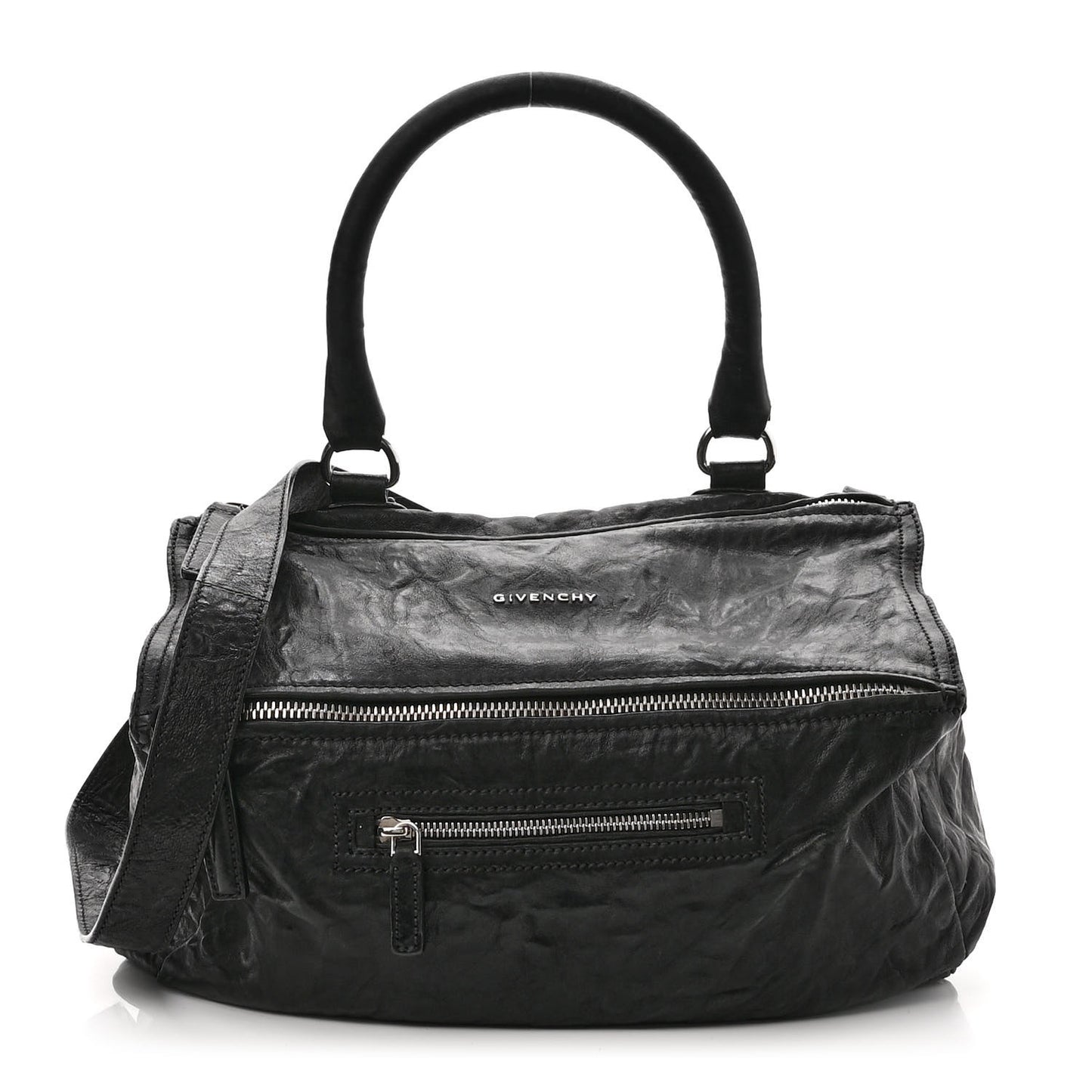Tumbled Sheepskin Medium Pandora Bag Black