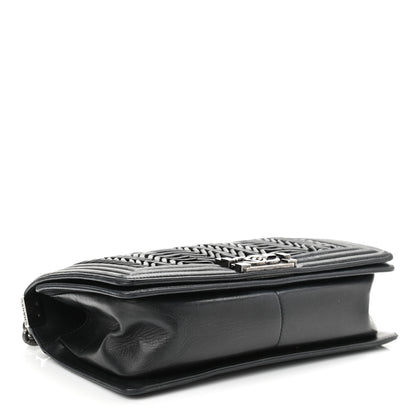 Chanel Lambskin Pleated Medium Boy Flap Black 4 of 12