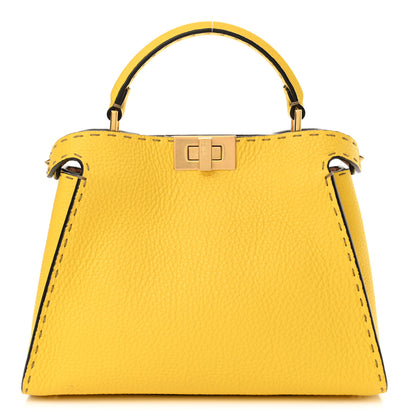 Fendi Cuoio Romano Selleria Chamois Peekaboo Iconic Essentially Satchel Limone Cipria White 1 of 10