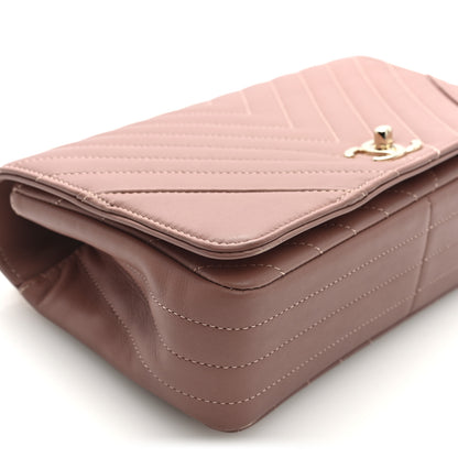 Chanel Calfskin Chevron Quilted Statement Flap Pink 9 of 10