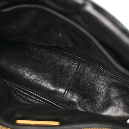Prada Nappa Soft Padded Logo Embossed Triangle Quilted Small Shoulder Bag Black 5 of 13