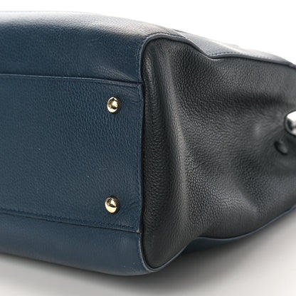 Chanel Grained Calfskin Small Neo Executive Shopper Tote Dark Blue Black 9 of 16