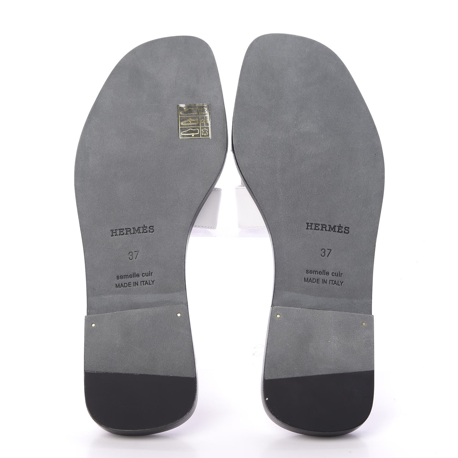 Hermes Box Calfskin Bois De Rose Oran Sandals 37 White 5 of 8