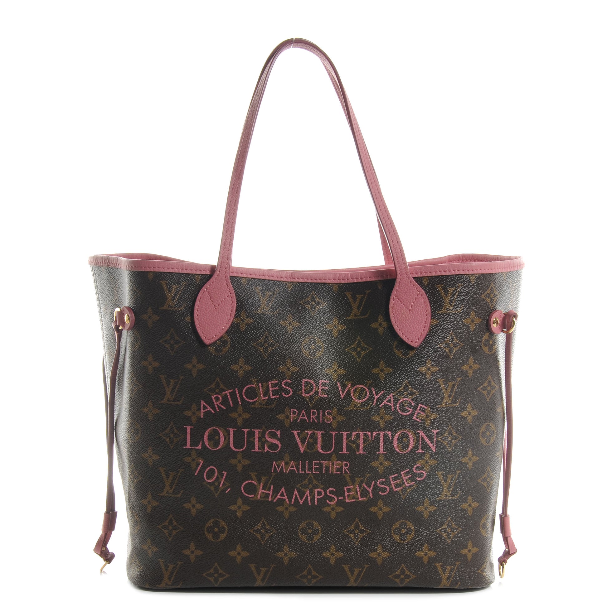 Louis Vuitton Monogram Articles de Voyage Ikat Neverfull MM Rose Velours 1 of 8