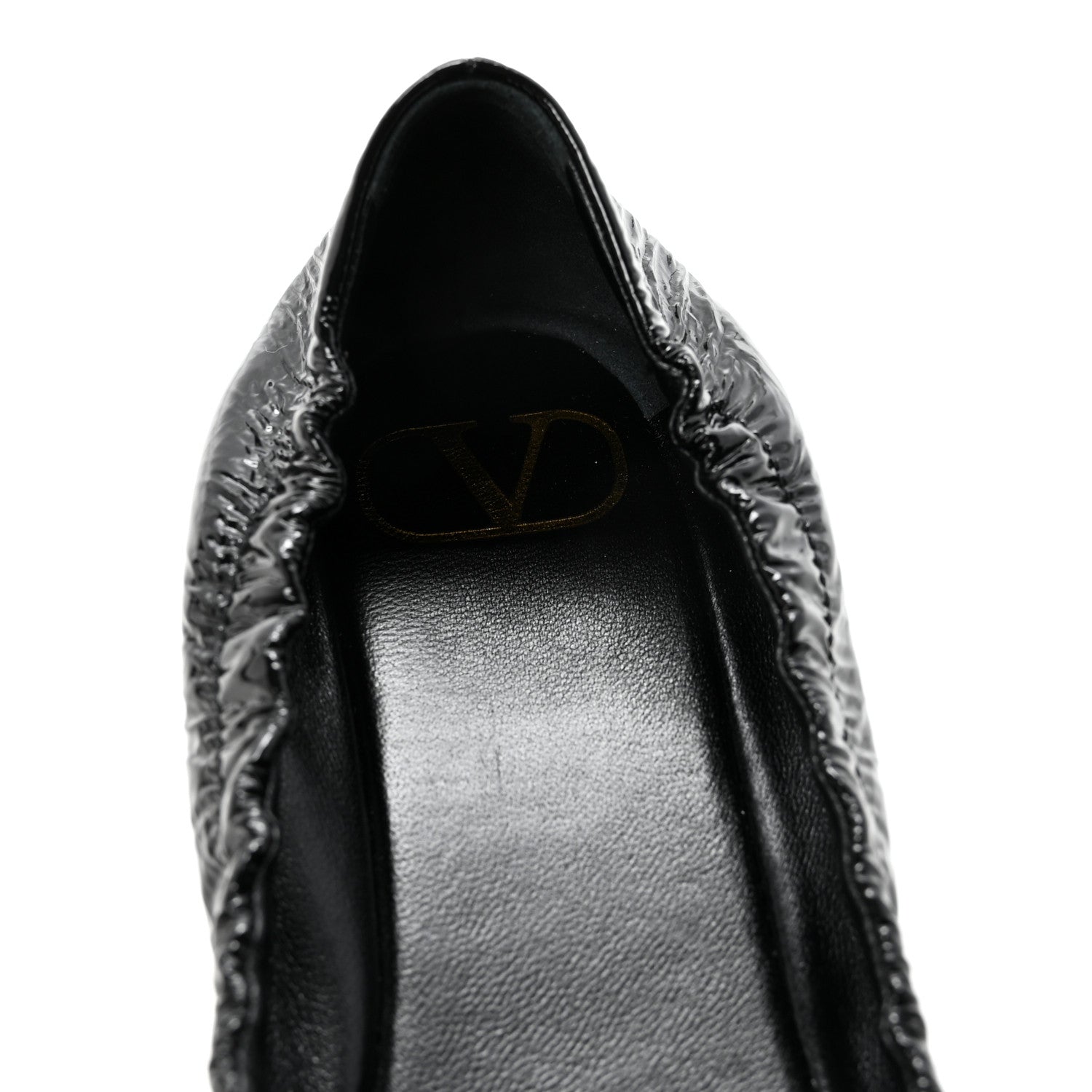 Valentino Garavani Naplack Nappa Vlogo Bow Mary Jane Ballerina Flats 37 Black 8 of 10