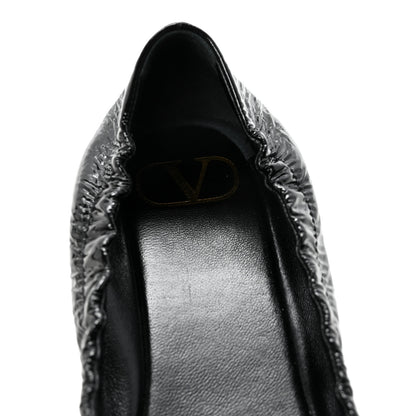Valentino Garavani Naplack Nappa Vlogo Bow Mary Jane Ballerina Flats 37 Black 8 of 10