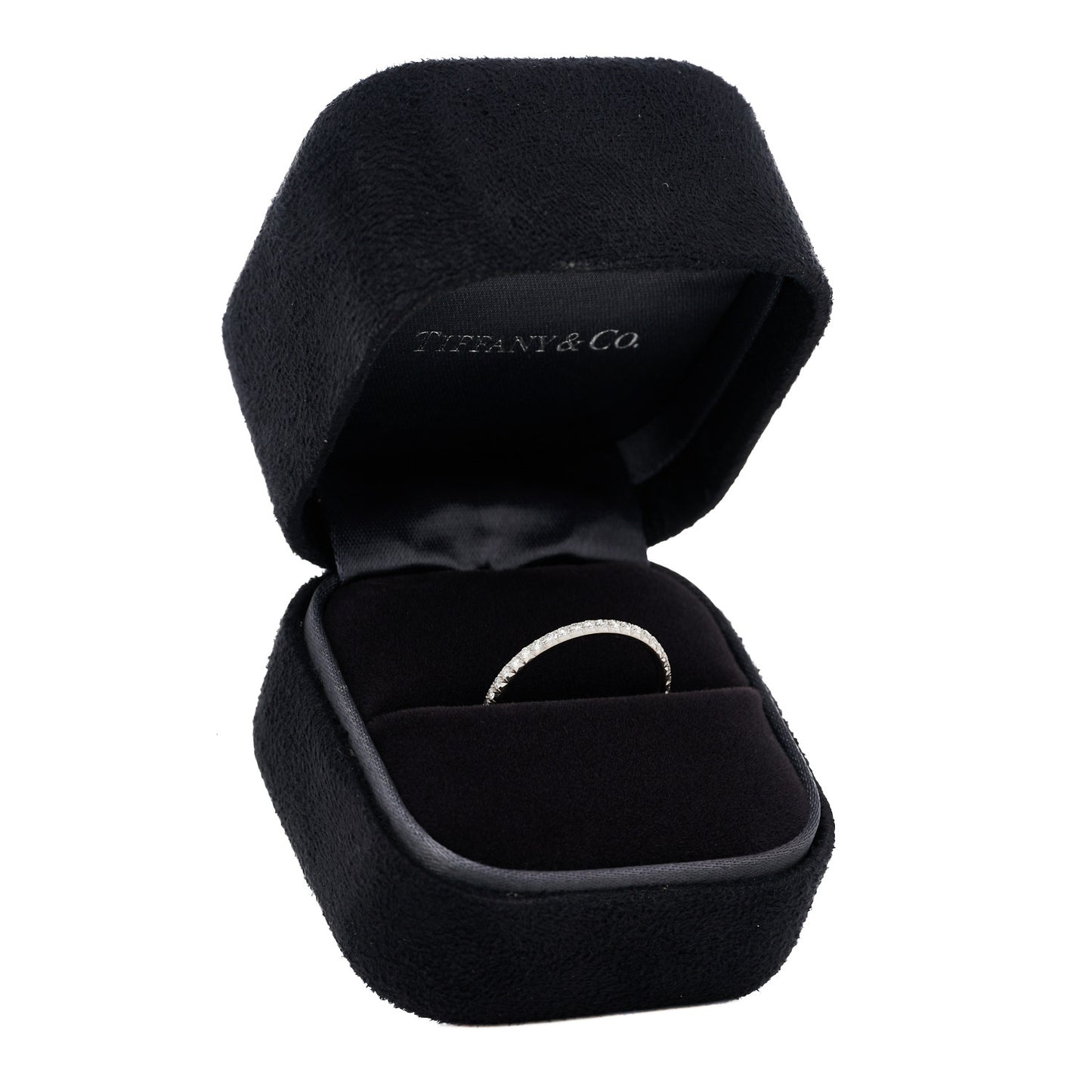 18K White Gold Diamond Metro Band Ring 54 7