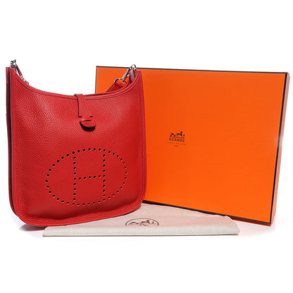 Hermes Taurillon Clemence Evelyne III PM Rouge Casaque 5 of 9