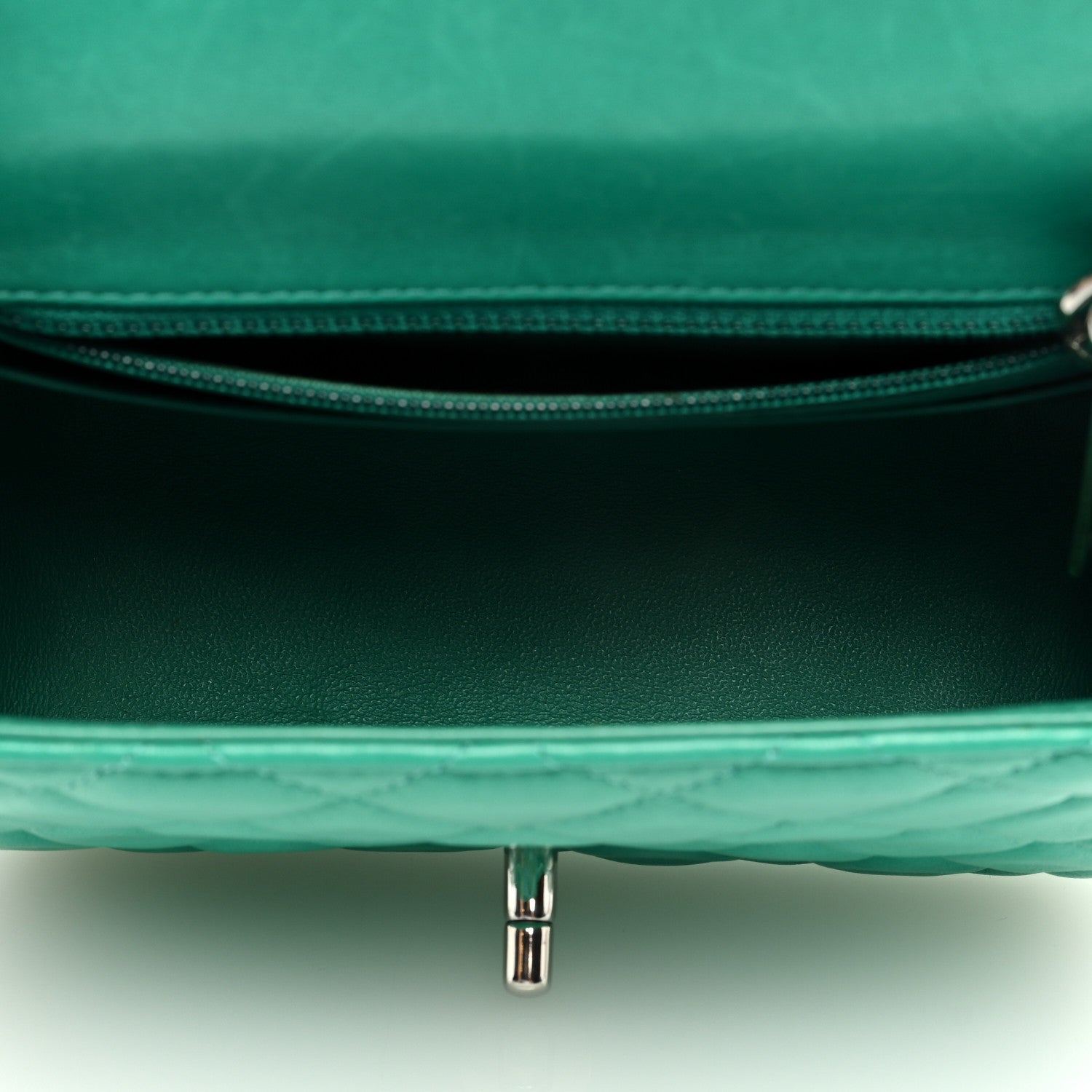 Chanel Lambskin Quilted Mini Square Flap Green 5 of 9