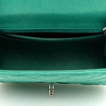 Chanel Lambskin Quilted Mini Square Flap Green 5 of 9