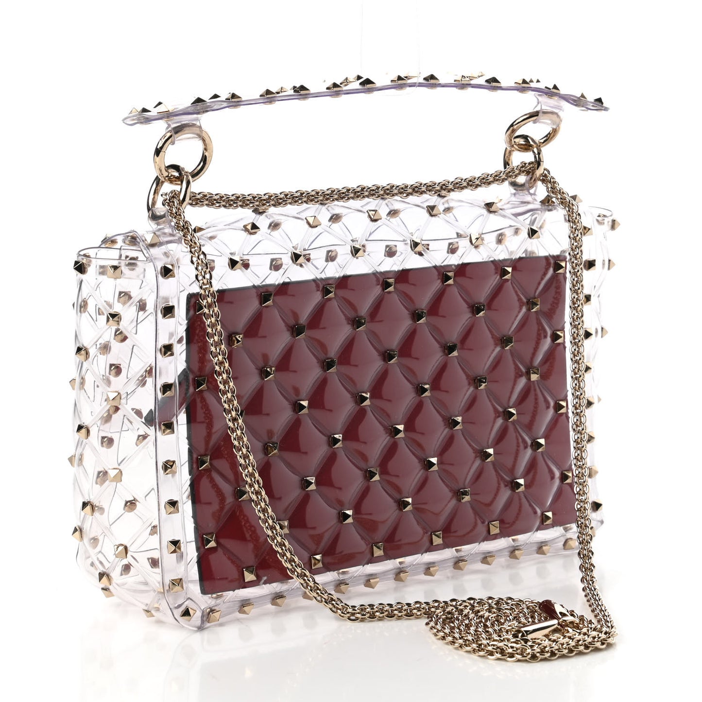 PVC Medium Rockstud Spike Shoulder Bag