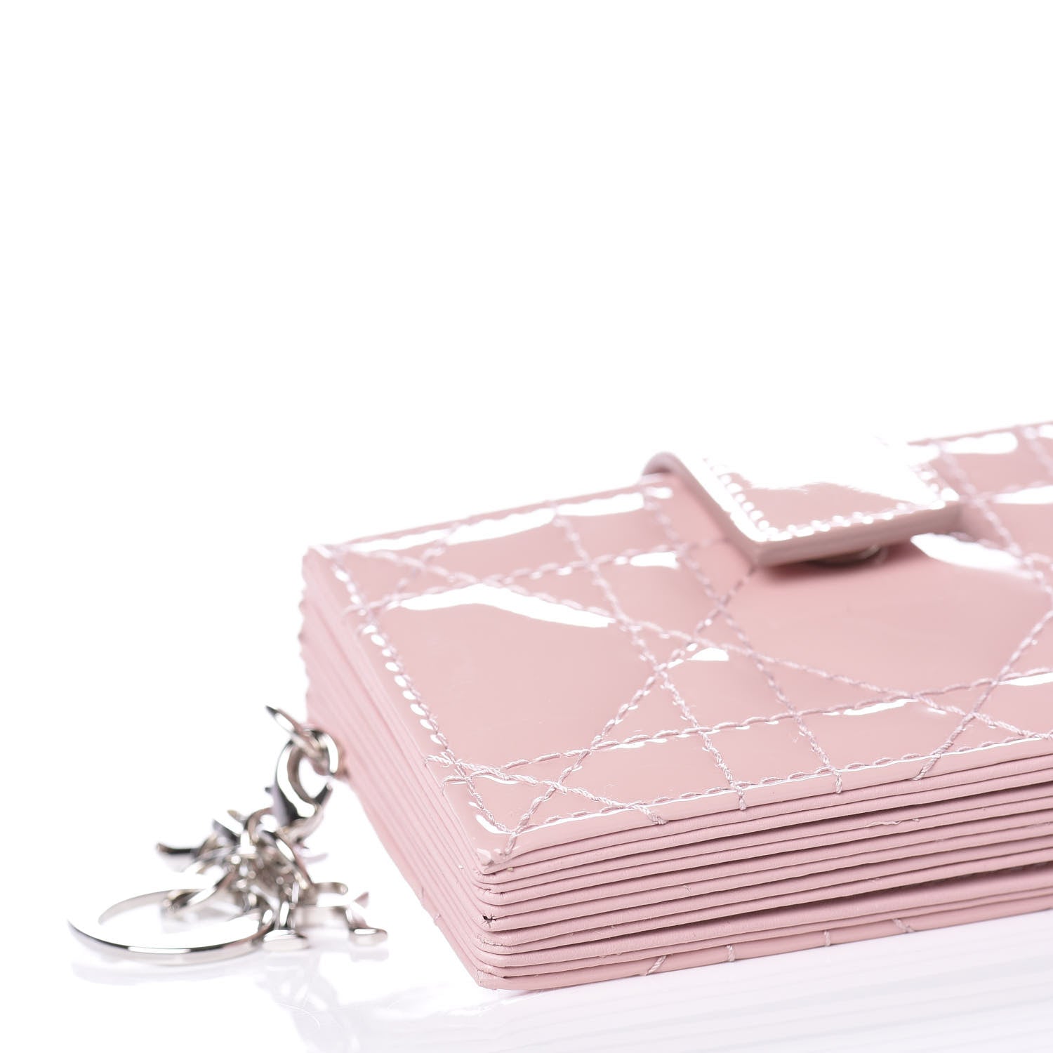Christian Dior Patent Cannage Lady Dior 5-Gusset Card Holder Rose Clair 7 of 8