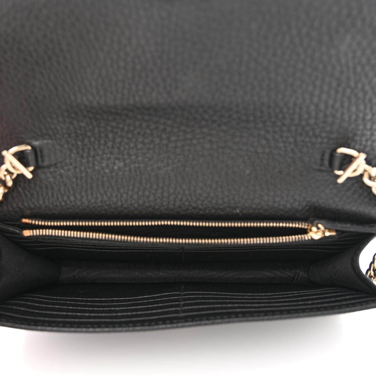 Gucci Dollar Calfskin Interlocking G Chain Wallet Black 5 of 11