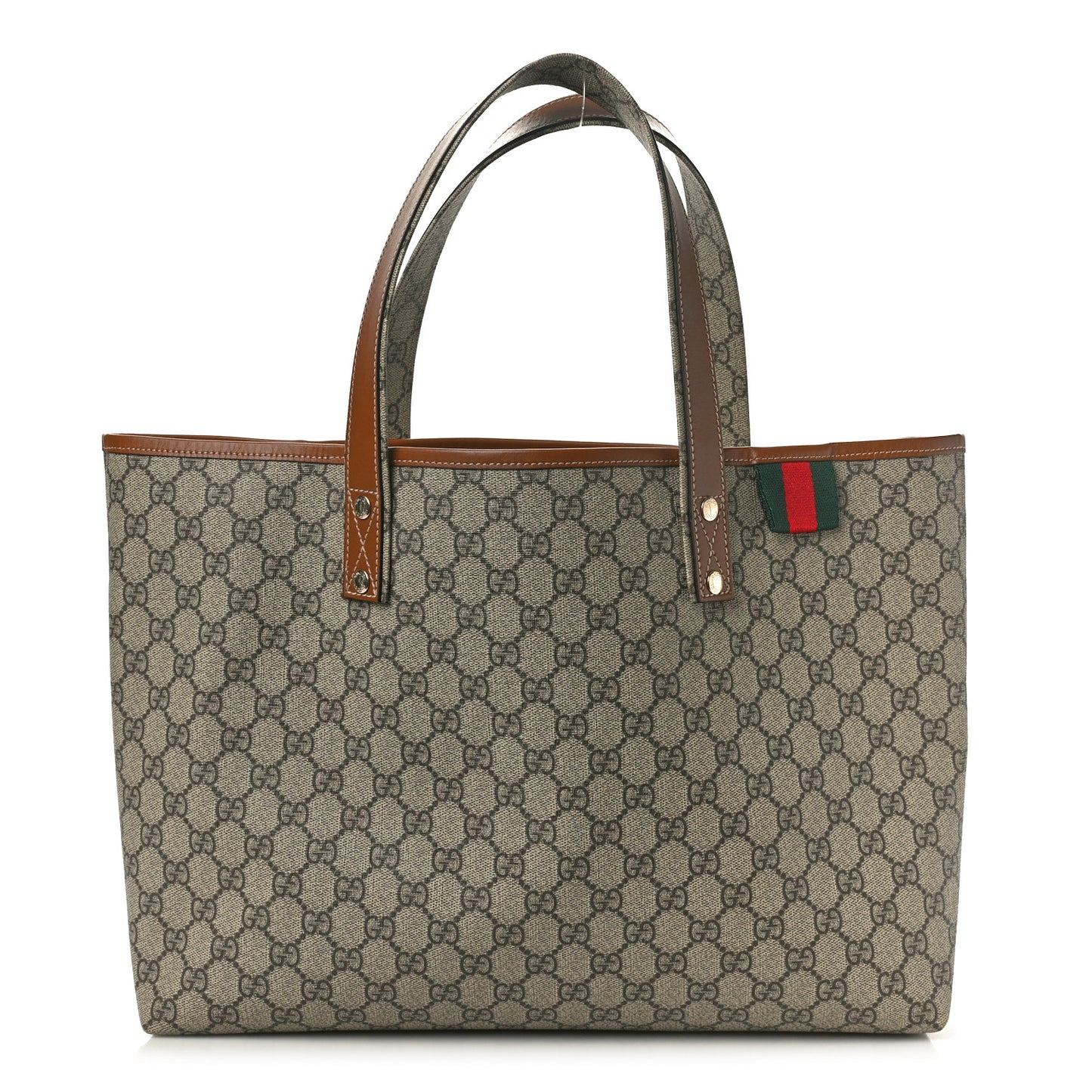 GG Plus Monogram Medium Signature Web Loop Tote Light Brown