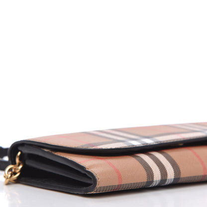Burberry Vintage Check Henley Wallet On Chain Black 6 of 9