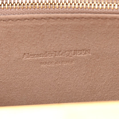Alexander McQueen Calfskin Crocodile Embossed Knuckle Flat Clutch Black 7 of 9