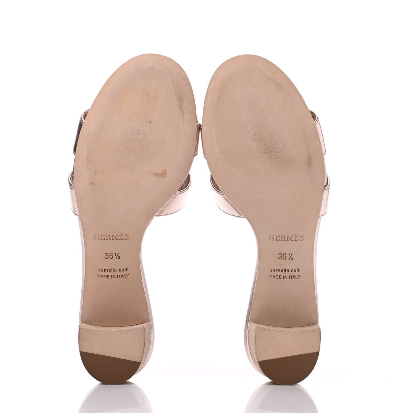 Metallic Nappa Oasis Sandals 36.5 Rose Dore