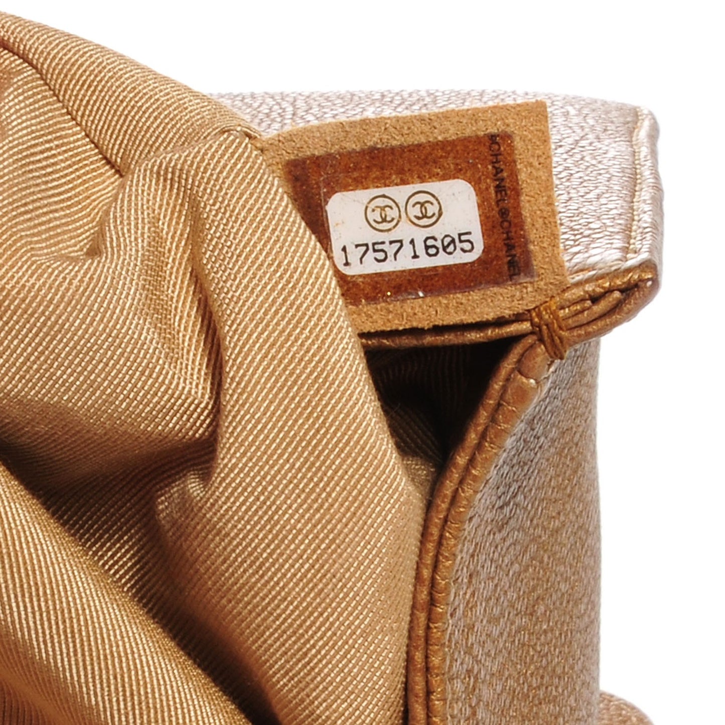 Metallic Calfskin Quilted Medium Boy Flap Dark Gold