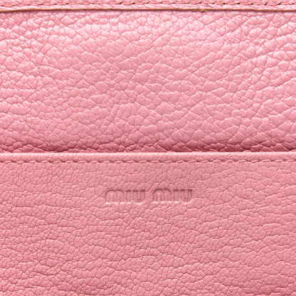 Miu Miu Goatskin Madras Flap Wallet Pink 6 of 6