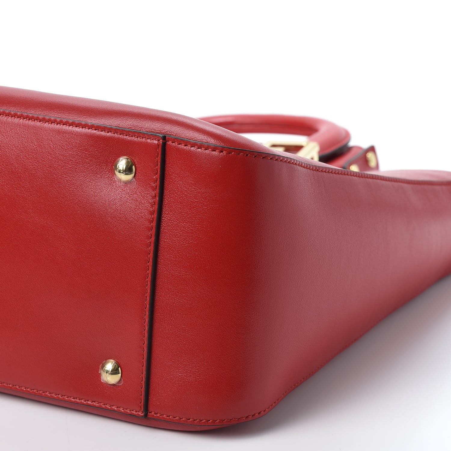 Fendi Vitello Glacier Medium FF Tote Rosso Cardinale 6 of 9