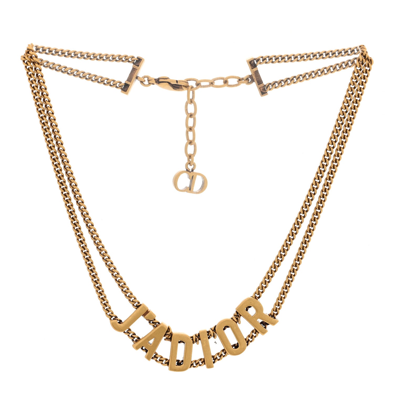 Christian Dior Metal J'Adior Choker Necklace Aged Gold 2 of 3