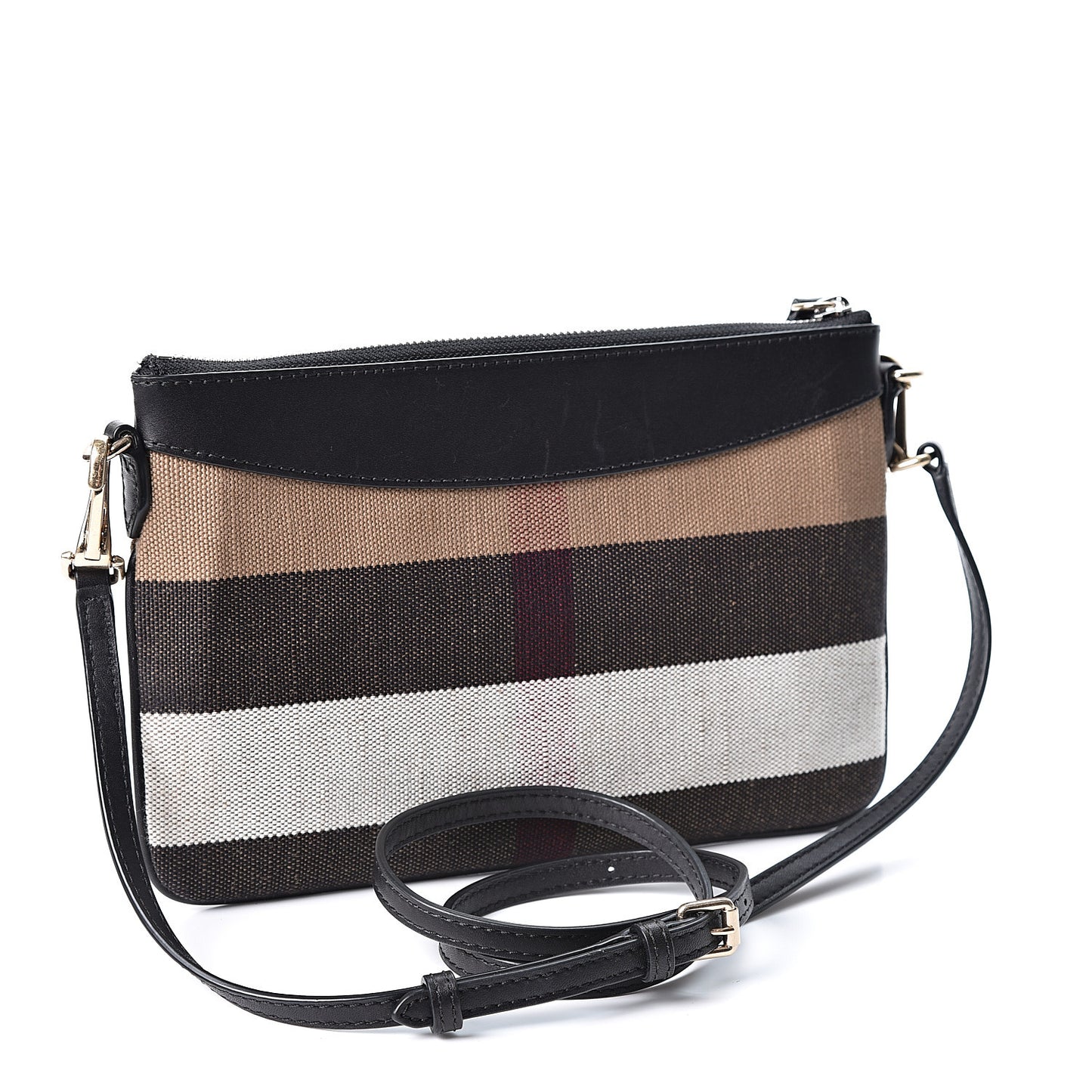 Mega Check Peyton Crossbody Clutch Bag Black