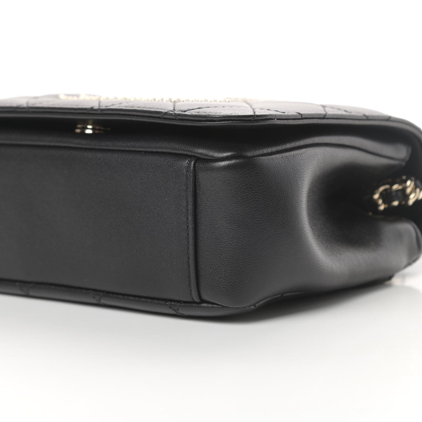 Lambskin Quilted Studded Beauty Begins Flap Black