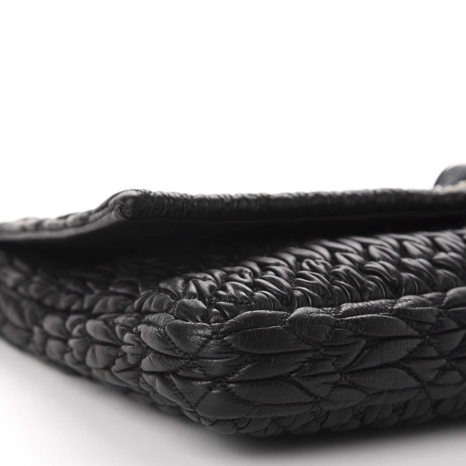 Miu Miu Nappa Matelasse Crystal Flap Clutch Black 6 of 10