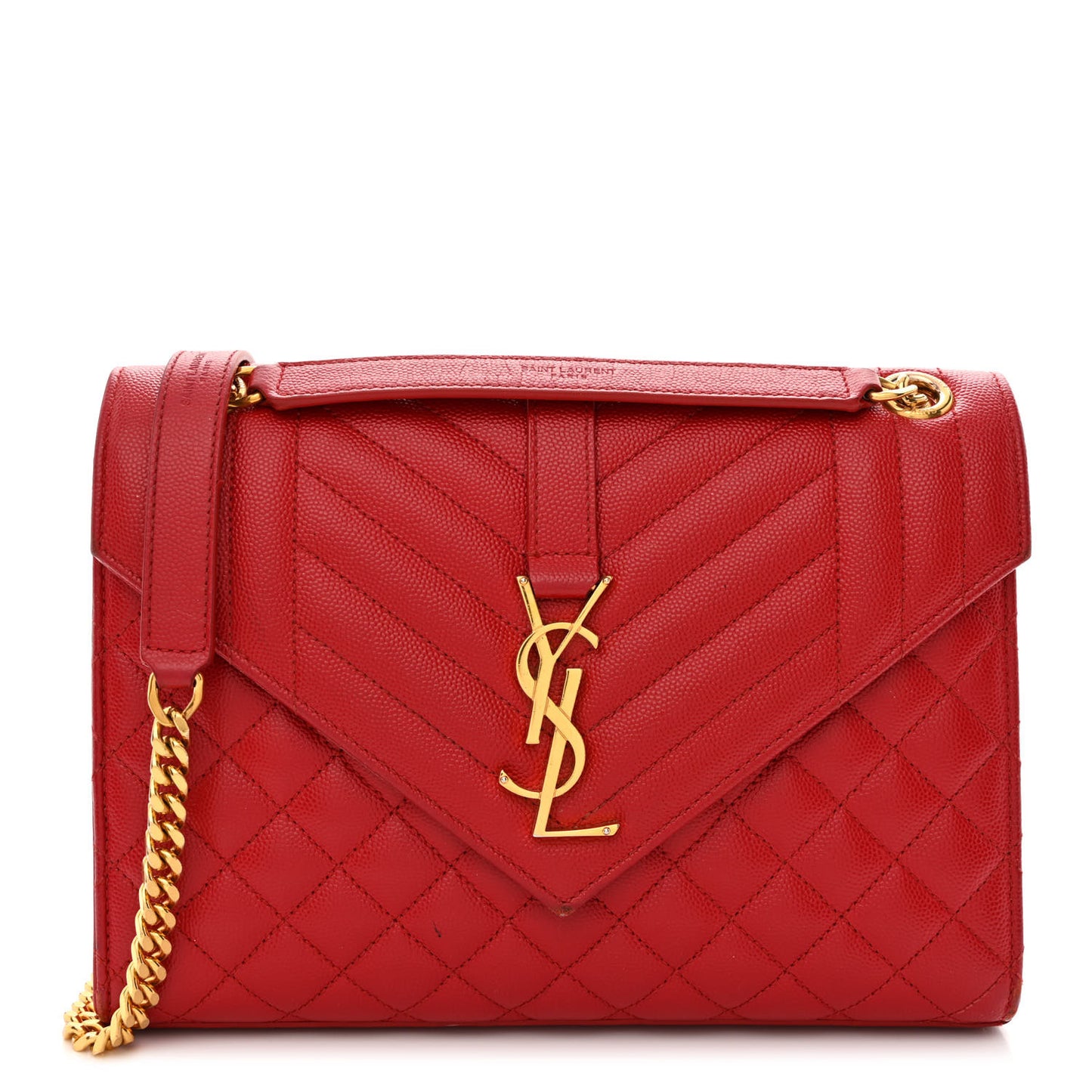 Grain De Poudre Textured Mixed Matelasse Triquilt Medium Monogram Satchel New Red