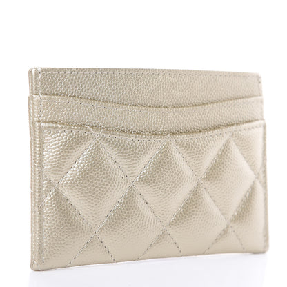 Chanel Metallic Caviar Quilted Card Holder Light Gold 3 of 9