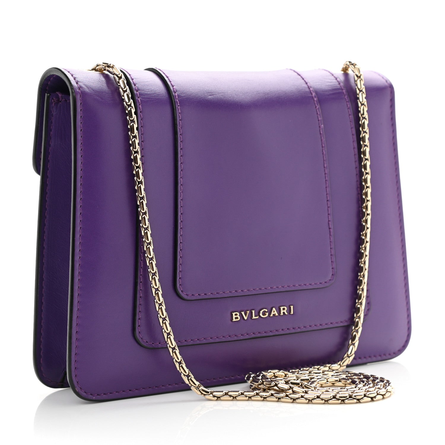 Bulgari Calfskin Serpenti Forever Crossbody Bag Amethyst 4 of 11