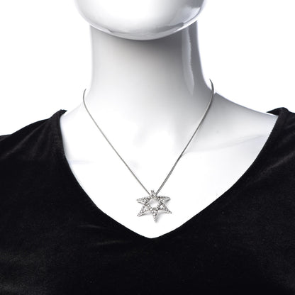 Damiani 18K White Gold Diamond Star of David Pendant Necklace 2 of 6