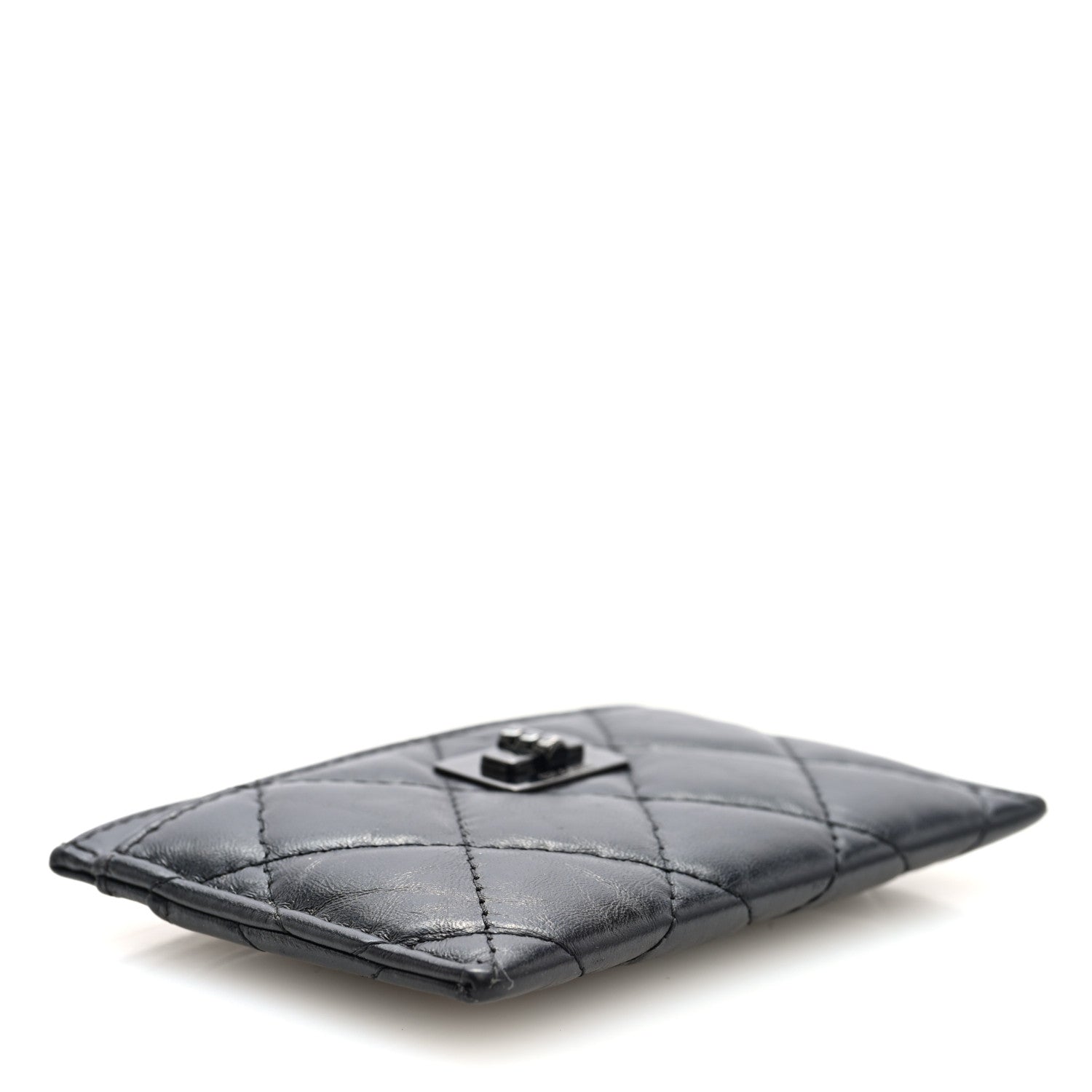 Chanel Aged Calfskin Quilted Reissue Card Holder So Black 4 of 7