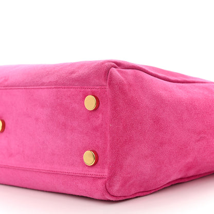 Saint Laurent Calfskin Suede Reversible East West Shopping Tote Pink 19 of 23