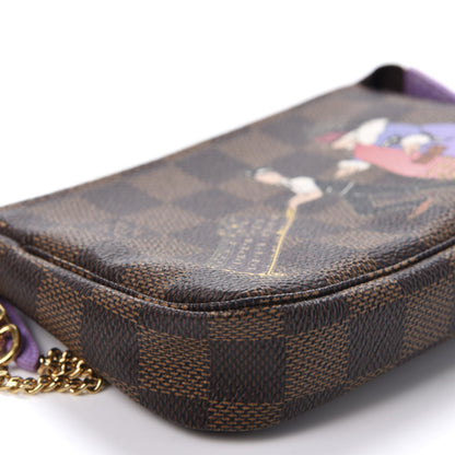 Louis Vuitton Damier Ebene Illustre Mini Pochette Accessories Violet 5 of 8