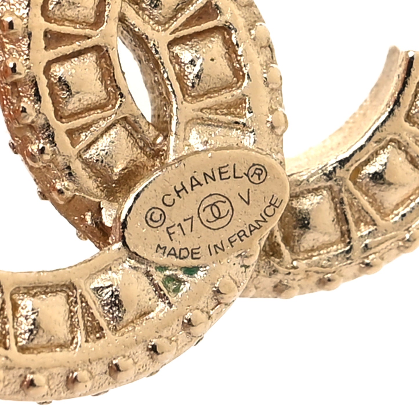 Crystal Timeless CC Earrings Light Gold