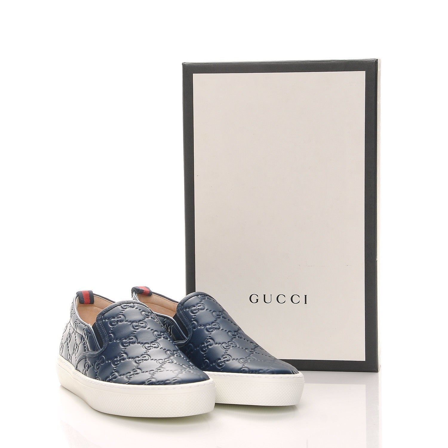 Gucci Guccissima Dublin Slip On Sneakers 39 Blue 10 of 10