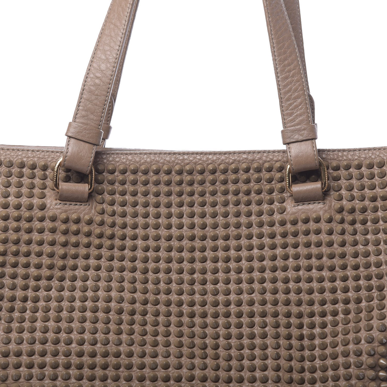 Christian Louboutin Calfskin Panettone Spiked Shopper Tote Nude 8 of 12