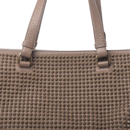 Christian Louboutin Calfskin Panettone Spiked Shopper Tote Nude 8 of 12