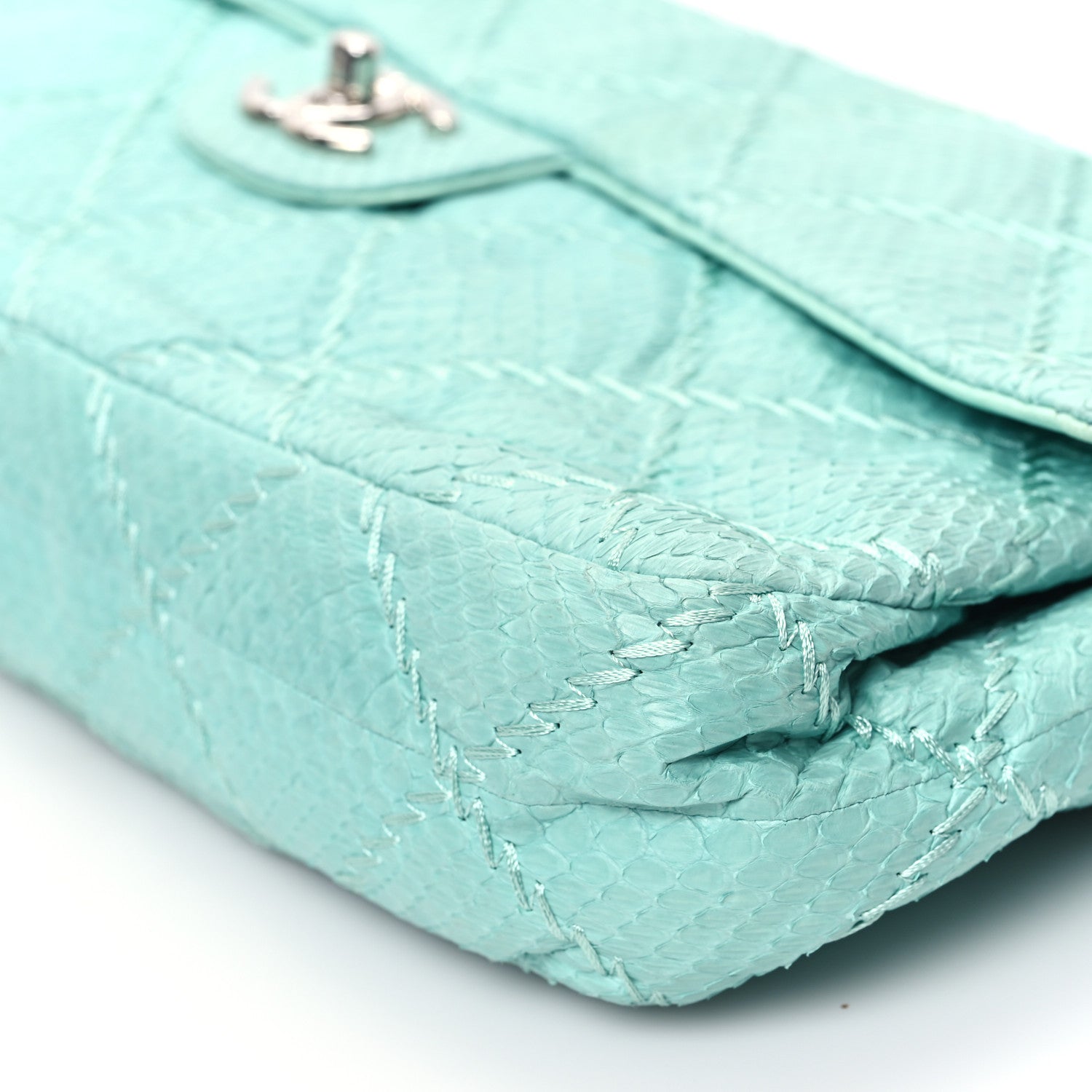 Chanel Snakeskin Ultimate Stitch Flap Light Blue 10 of 12