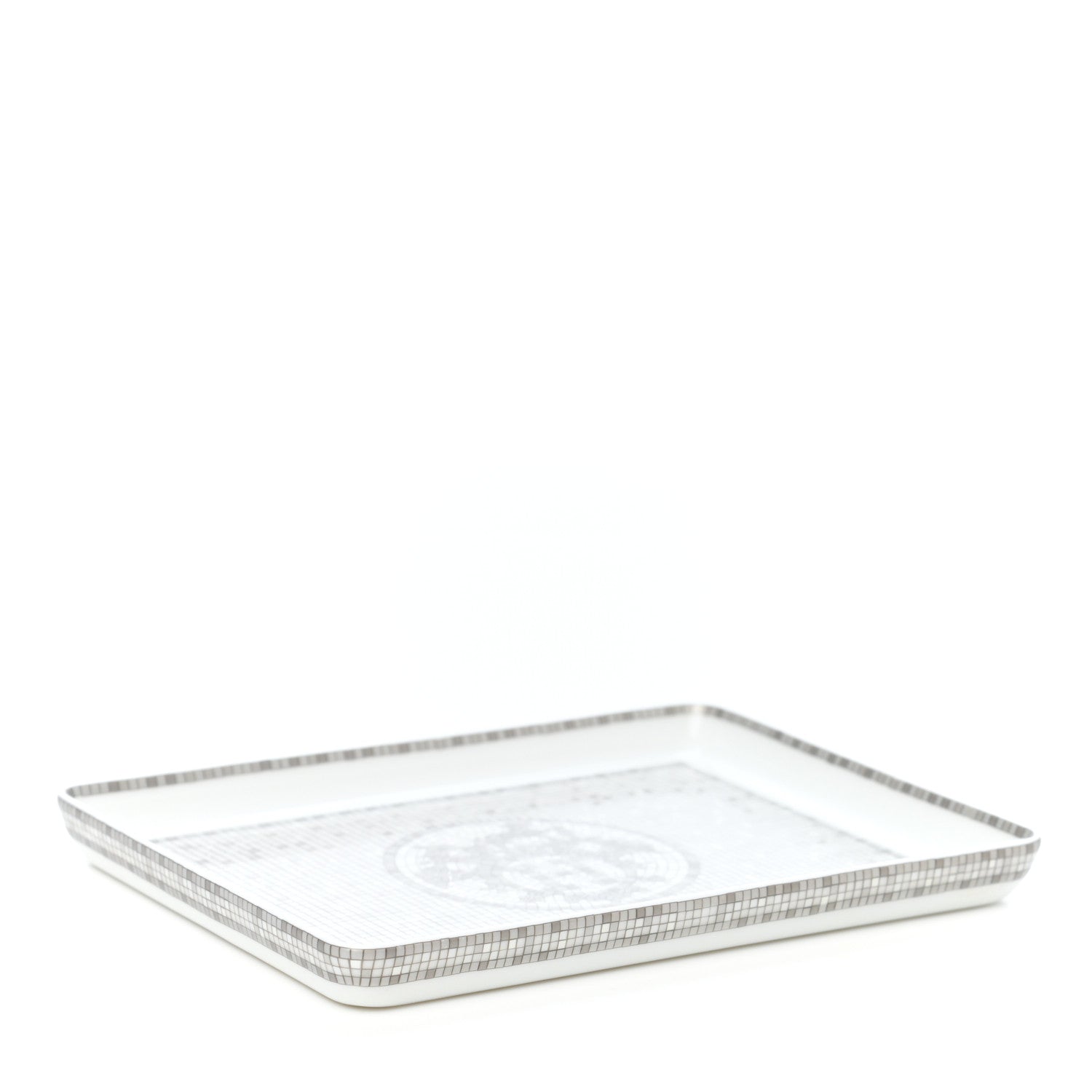 Hermes Porcelain Mosaique Au 24 Sushi Plate Platine 7 of 8