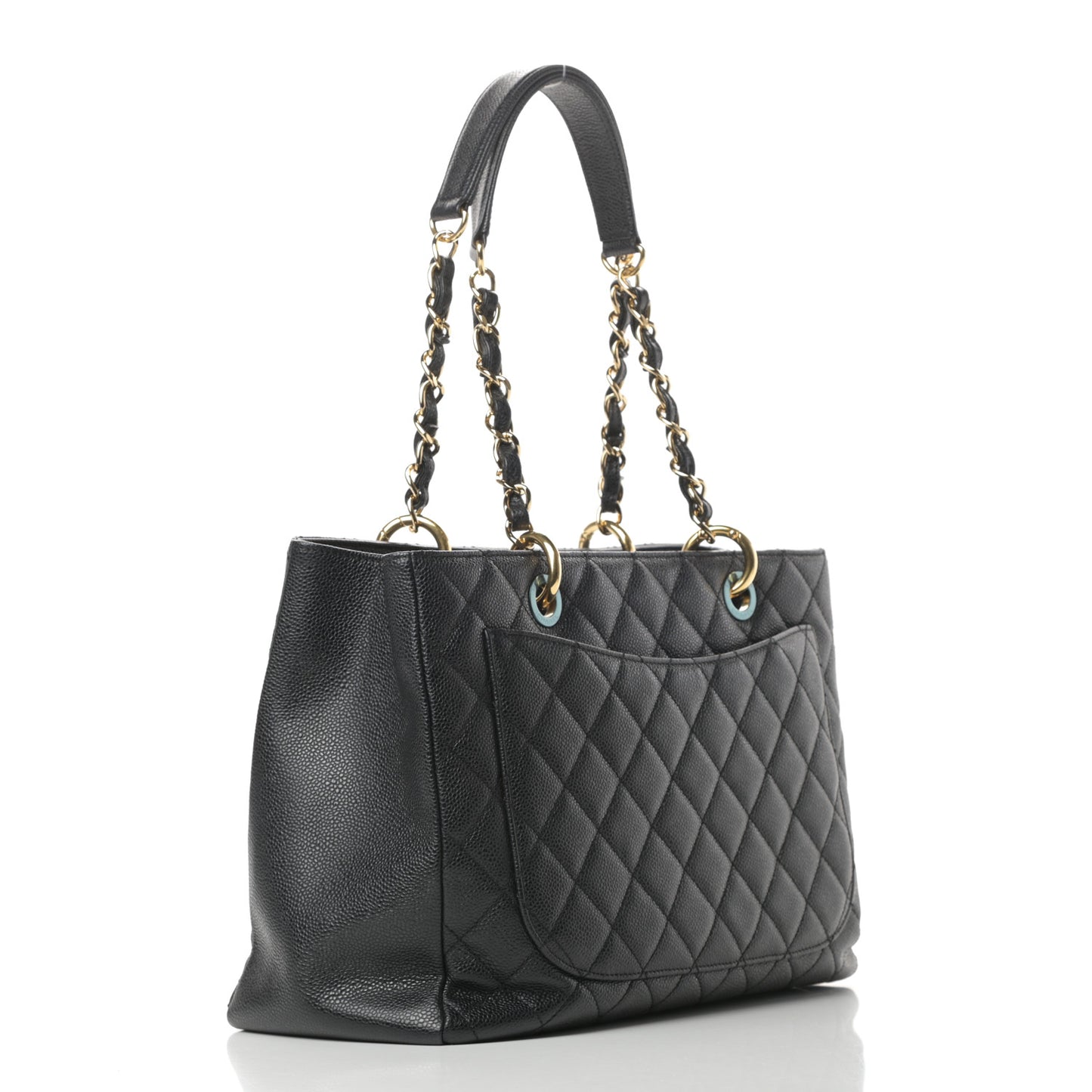 Caviar Quilted Grand Shopping Tote GST Black