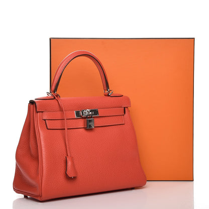 Hermes Taurillon Clemence Kelly Retourne 28 Rouge Pivoine 33 of 33