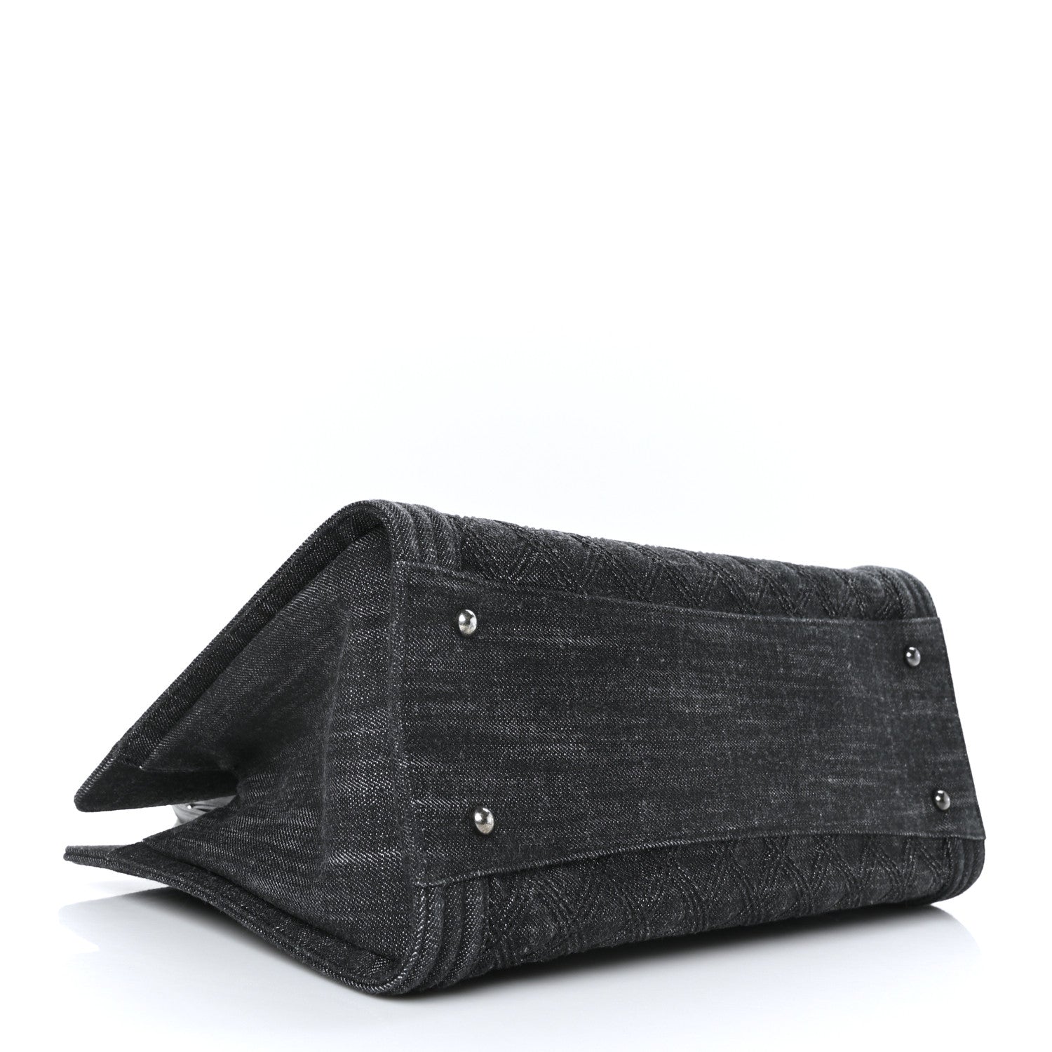 Chanel Denim Quilted Boy Shopping Tote Black 4 of 11