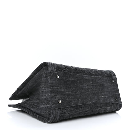 Chanel Denim Quilted Boy Shopping Tote Black 4 of 11