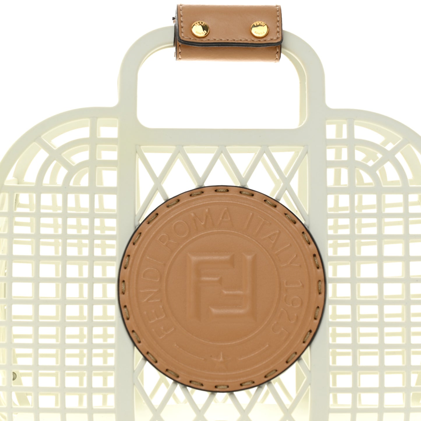 Recycled Plastic Vitello Liberty Matte Small Fendi Basket White Ice Miele Scuro