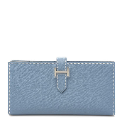 Hermes Epsom Bearn Gusset Wallet Blue Jean 1 of 7
