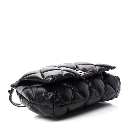 Balenciaga Nappa Calfskin Quilted Large Touch Shoulder Bag Black 4 of 14
