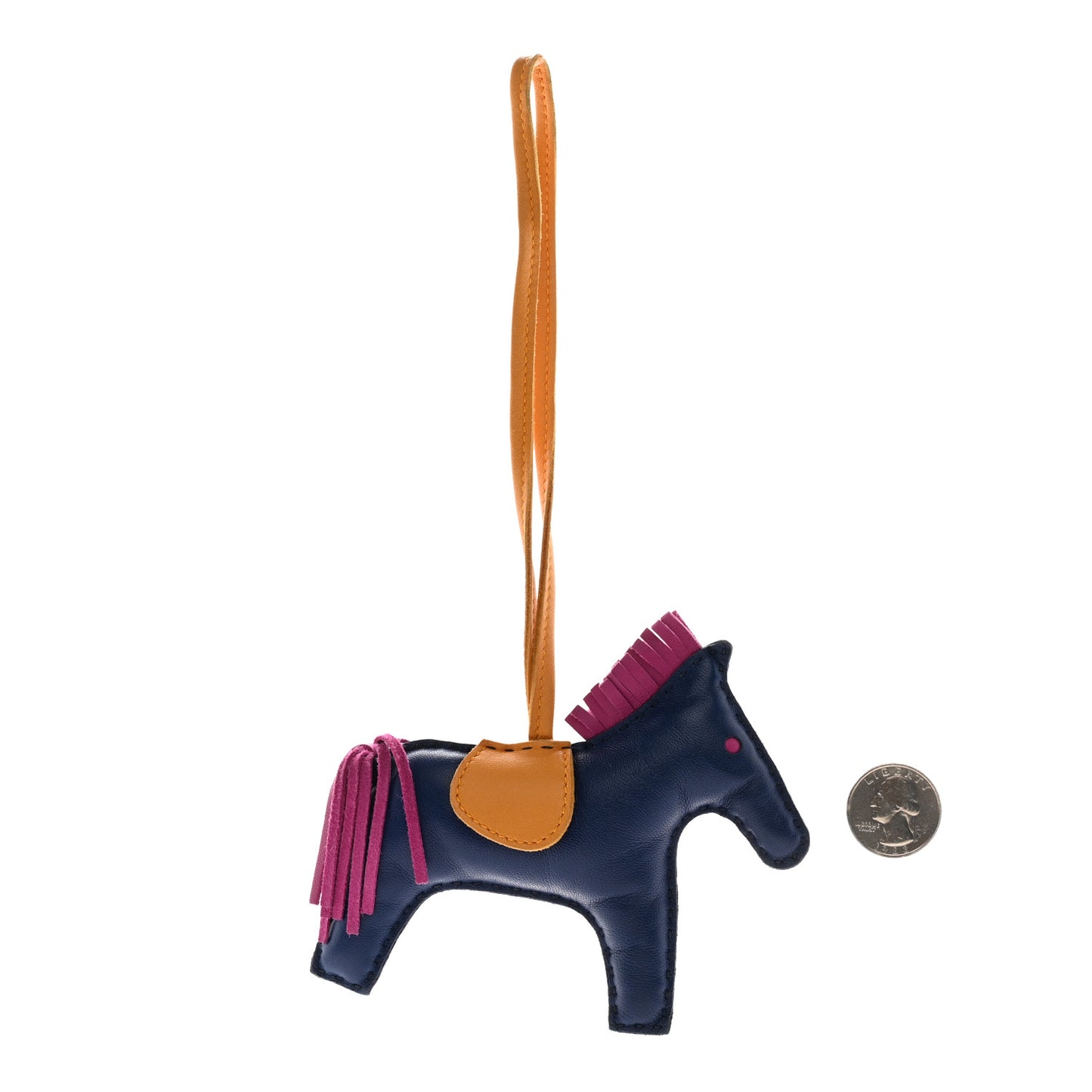 Milo Lambskin Grigri Rodeo Horse Bag Charm MM Bleu Saphir Rose Pourpre Naturel Bouton D'Or