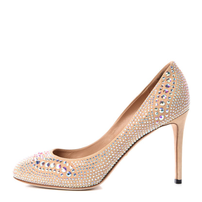 Gucci Suede Crystal Jennifer Pumps 39 Natural 1 of 12